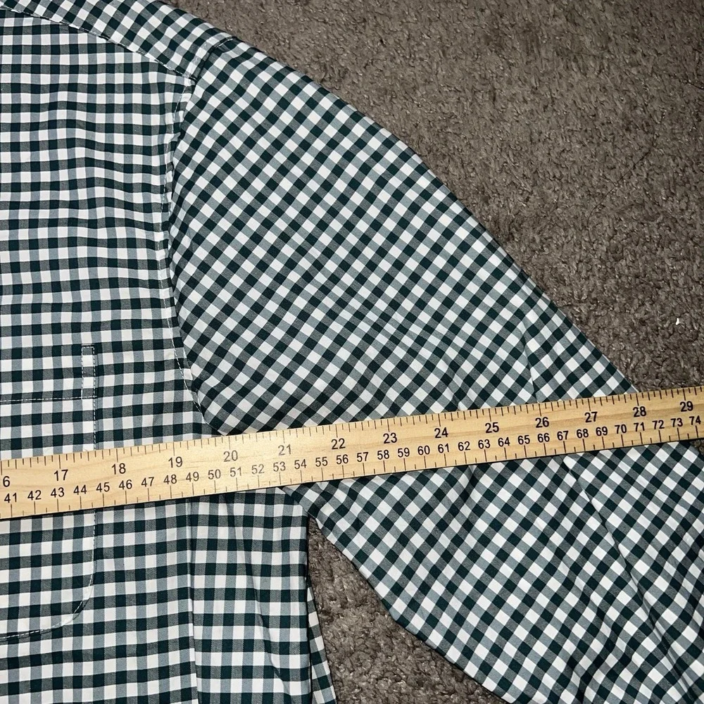 Vineyard Vines Mens On-The-Go Performance Gingham Shirt Green White Large brrr